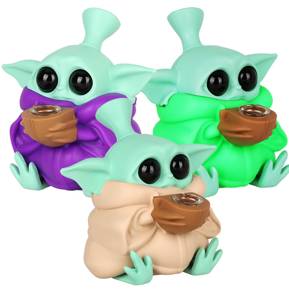 Baby Alien Silicone Water Pipe w/ Glass Bowl