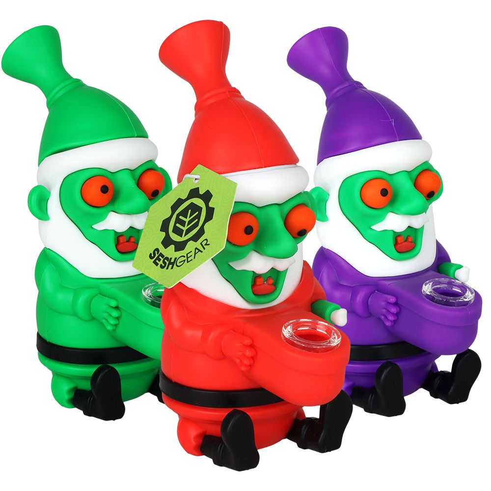 Trippy Santa Silicone/Glass Bubbler