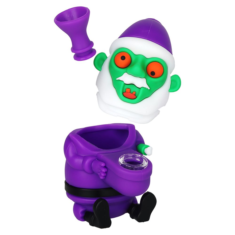 Trippy Santa Silicone/Glass Bubbler