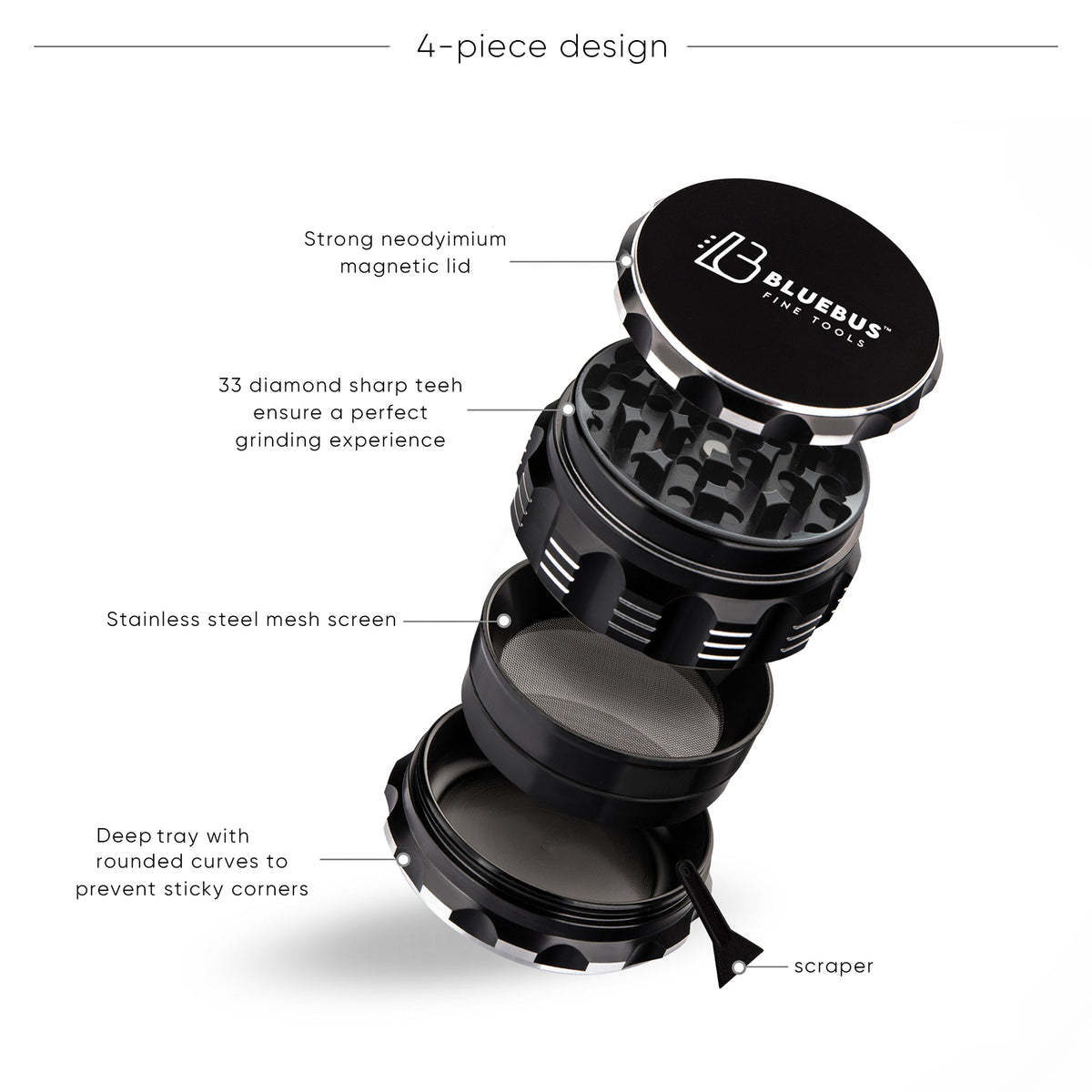White 4-Piece Grinder
