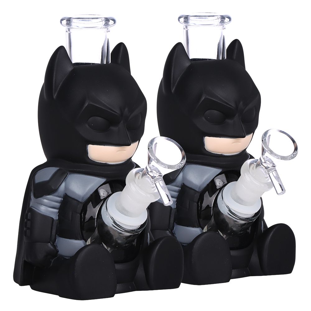 Batguy Glass & Vinyl Water Pipe - 2ct