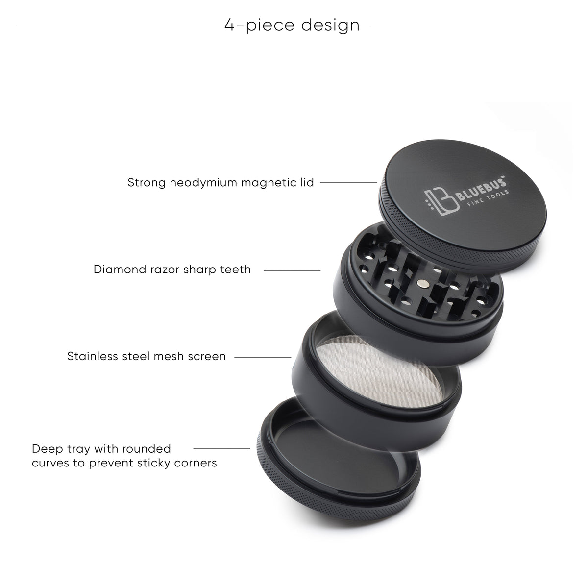 Blue 4-Piece Grinder